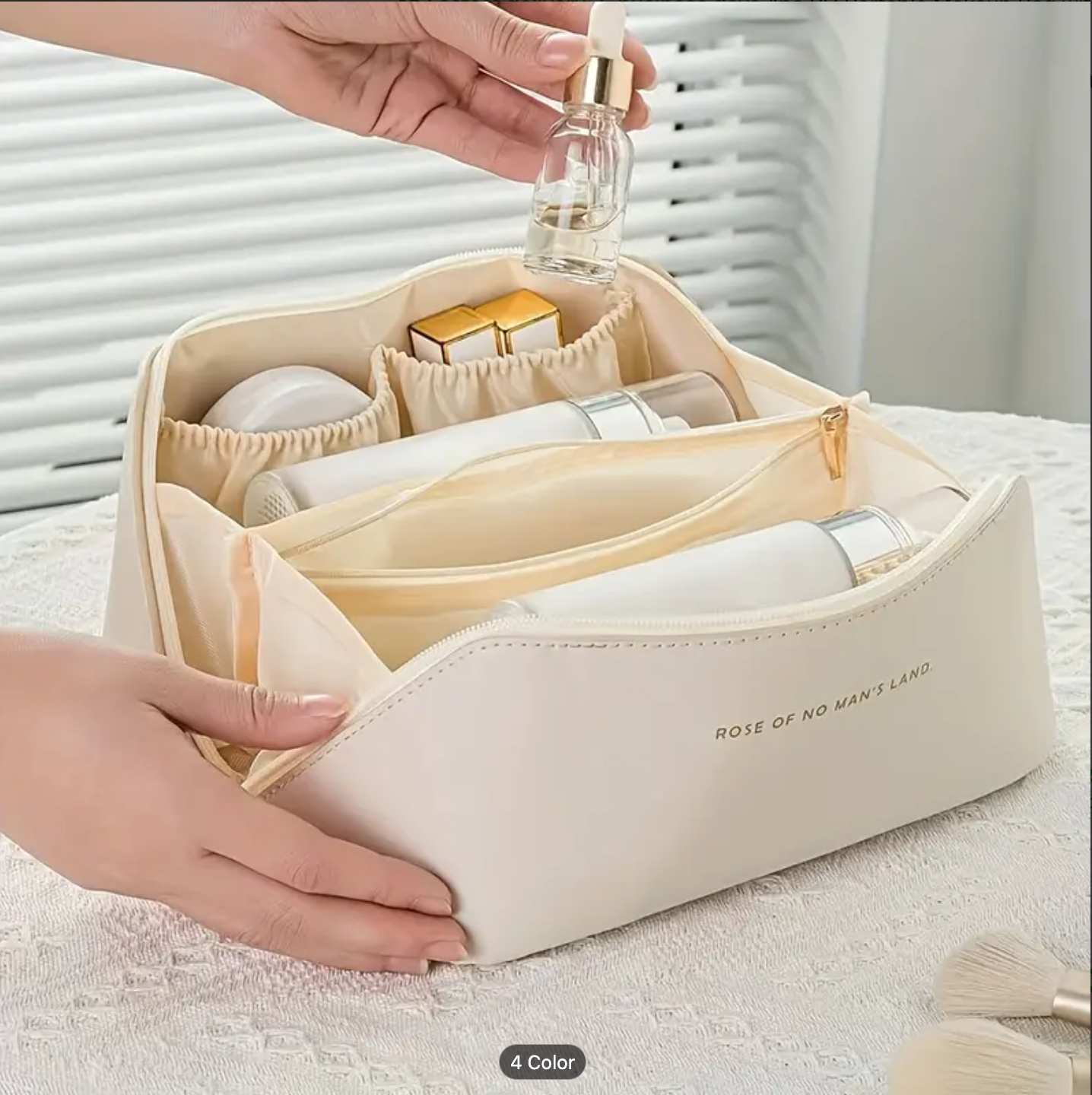 Large capacity makeup bag